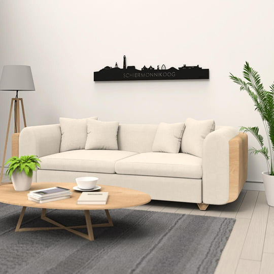 Skyline Schiermonnikoog Black houten cadeau decoratie relatiegeschenk van WoodWideCities