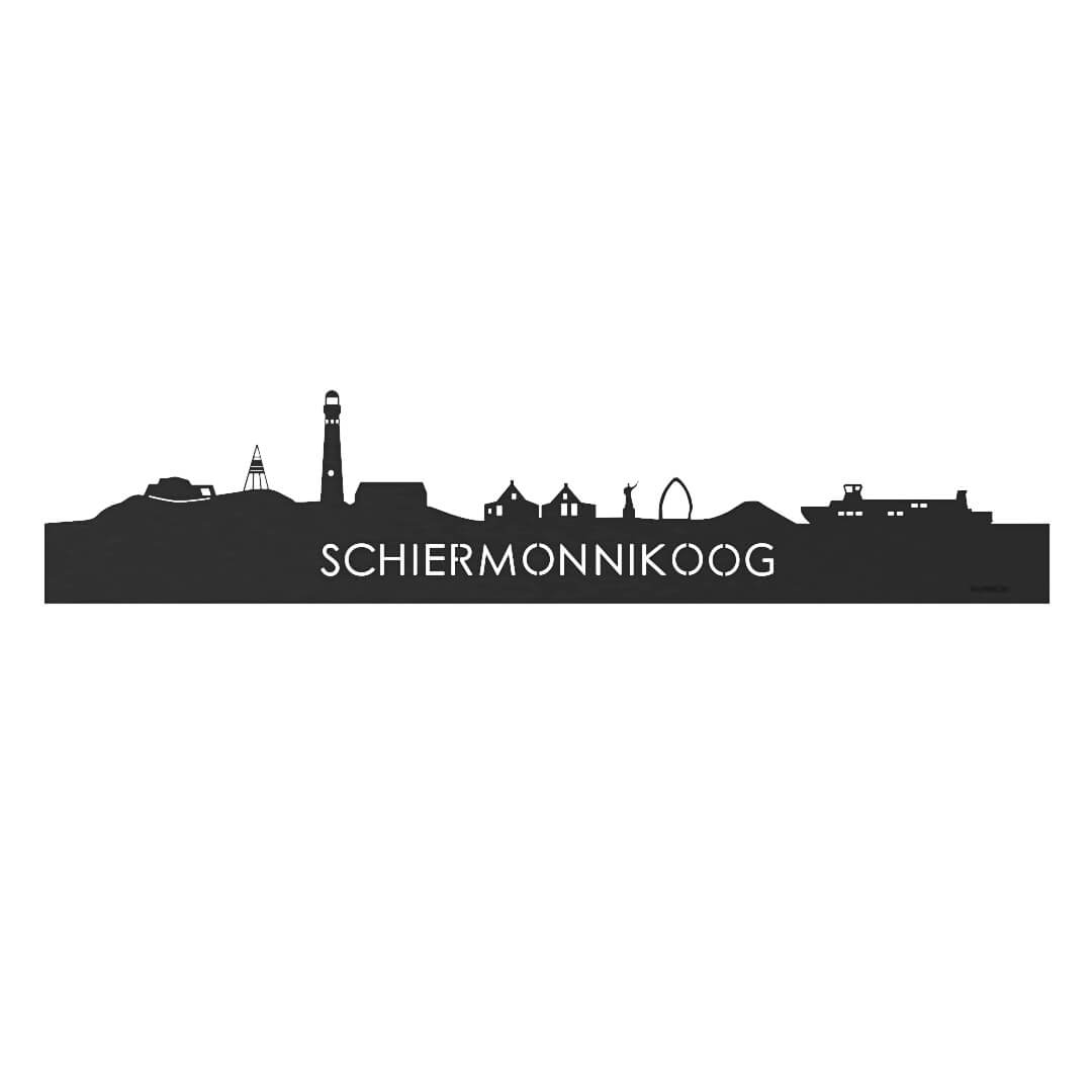 Skyline Schiermonnikoog Black houten cadeau decoratie relatiegeschenk van WoodWideCities