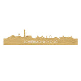 Skyline Schiermonnikoog Eiken houten cadeau decoratie relatiegeschenk van WoodWideCities