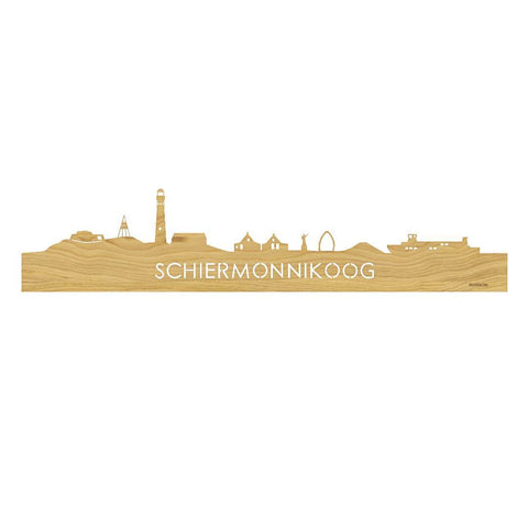 Skyline Schiermonnikoog Eiken houten cadeau decoratie relatiegeschenk van WoodWideCities
