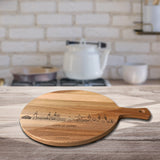 Skyline Serveerplank Rond Loon op Zand houten cadeau decoratie relatiegeschenk van WoodWideCities