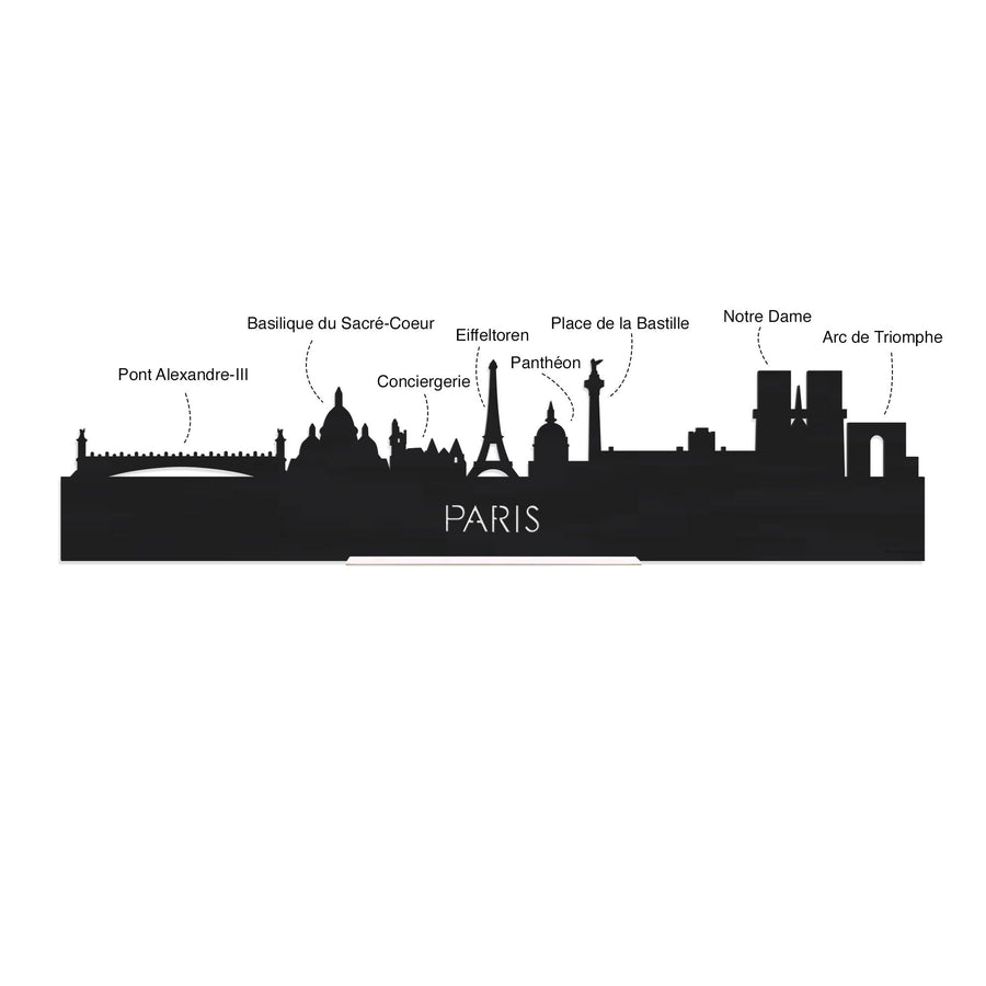 Skyline Serveerplank Rond Parijs houten cadeau decoratie relatiegeschenk van WoodWideCities