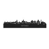 Skyline Sittard Zwart houten cadeau decoratie relatiegeschenk van WoodWideCities