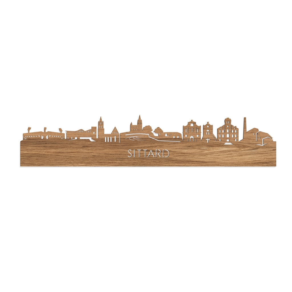 Skyline Sittard Eiken houten cadeau decoratie relatiegeschenk van WoodWideCities