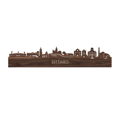Skyline Sittard Noten houten cadeau decoratie relatiegeschenk van WoodWideCities