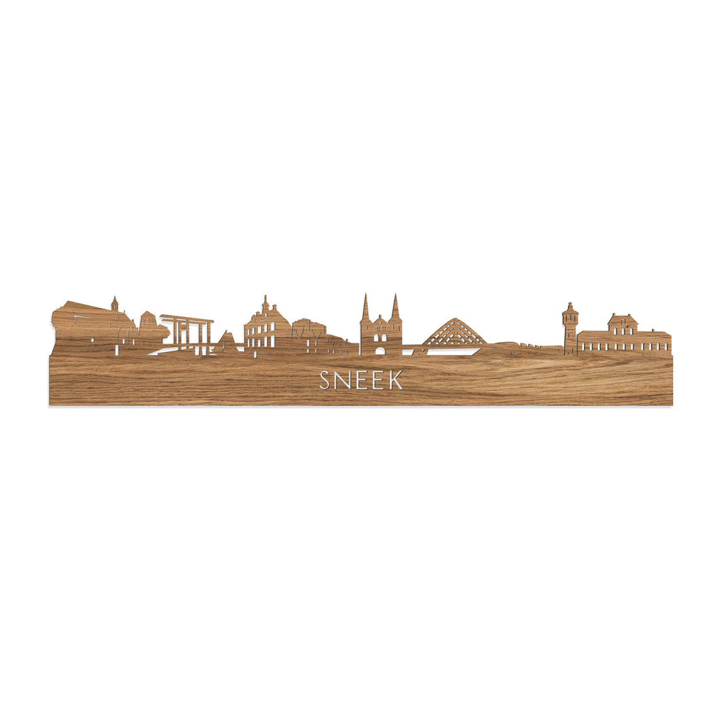 Skyline Sneek Eiken 80 cm Zonder verlichting  houten cadeau decoratie relatiegeschenk van WoodWideCities