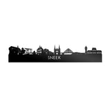 Skyline Sneek Zwart glanzend gerecycled kunststof cadeau decoratie relatiegeschenk van WoodWideCities