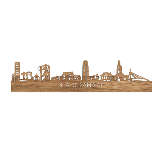 Skyline Stadskanaal Eiken houten cadeau decoratie relatiegeschenk van WoodWideCities
