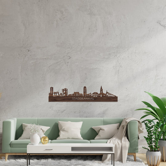 Skyline Stadskanaal Noten houten cadeau decoratie relatiegeschenk van WoodWideCities