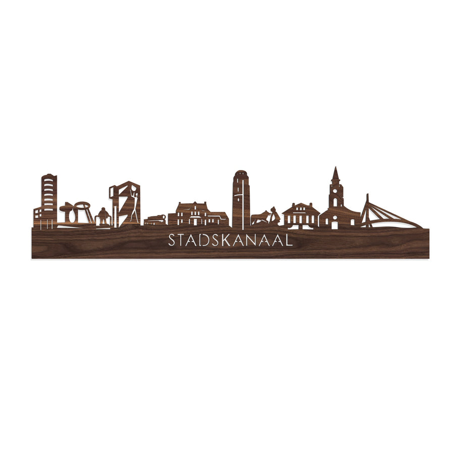 Skyline Stadskanaal Noten houten cadeau decoratie relatiegeschenk van WoodWideCities