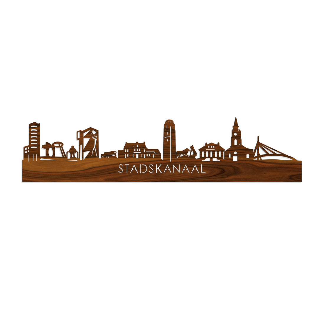 Skyline Stadskanaal Palissander houten cadeau decoratie relatiegeschenk van WoodWideCities