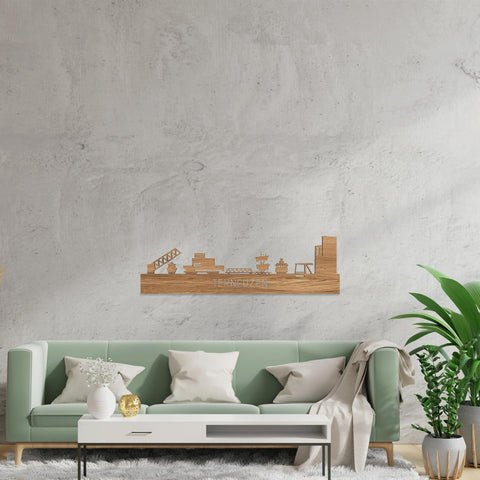 Skyline Terneuzen Eiken houten cadeau decoratie relatiegeschenk van WoodWideCities