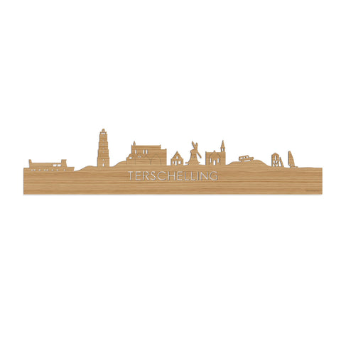 Skyline Terschelling Bamboe 80 cm Zonder verlichting  houten cadeau decoratie relatiegeschenk van WoodWideCities