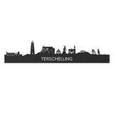 Skyline Terschelling Black houten cadeau decoratie relatiegeschenk van WoodWideCities