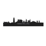 Skyline Terschelling Black houten cadeau decoratie relatiegeschenk van WoodWideCities