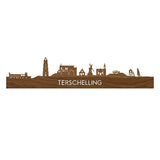 Skyline Terschelling Noten houten cadeau decoratie relatiegeschenk van WoodWideCities