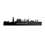 Skyline Terschelling Zwart glanzend gerecycled kunststof cadeau decoratie relatiegeschenk van WoodWideCities