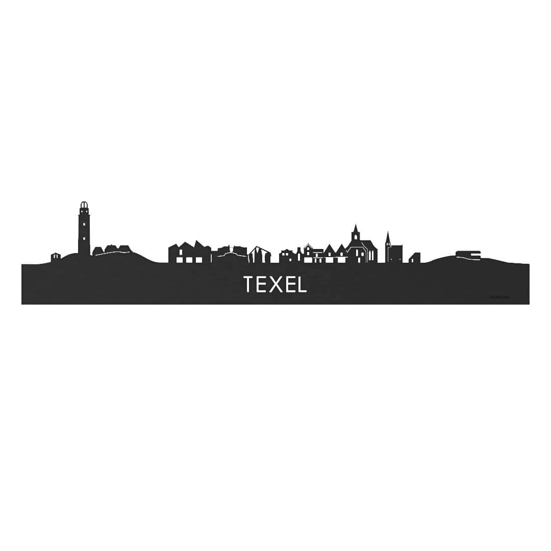 Skyline Texel Black houten cadeau decoratie relatiegeschenk van WoodWideCities