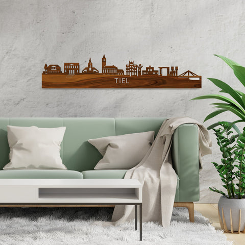 Skyline Tiel Palissander houten cadeau decoratie relatiegeschenk van WoodWideCities