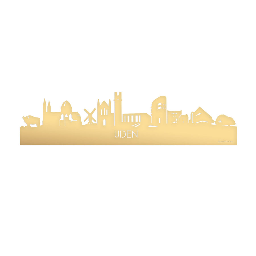 Skyline Uden Metallic Goud gerecycled kunststof cadeau decoratie relatiegeschenk van WoodWideCities