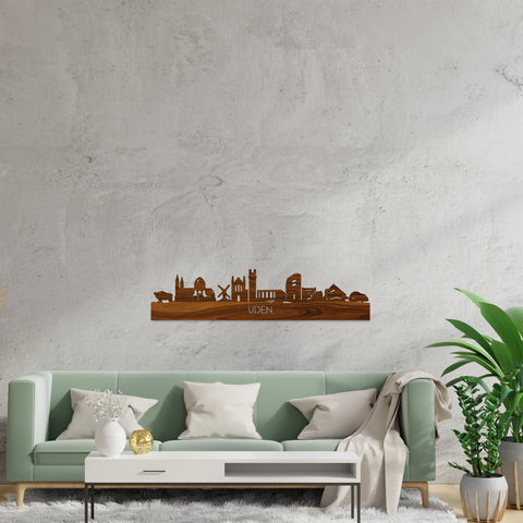 Skyline Uden Palissander houten cadeau decoratie relatiegeschenk van WoodWideCities