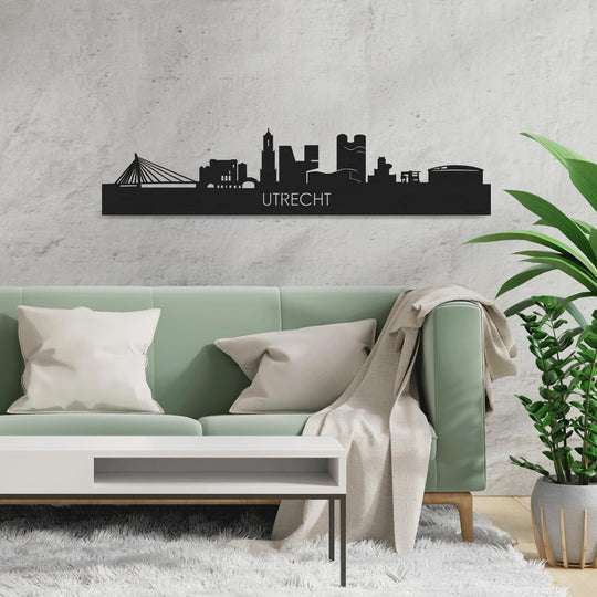 Skyline Utrecht Black houten cadeau decoratie relatiegeschenk van WoodWideCities
