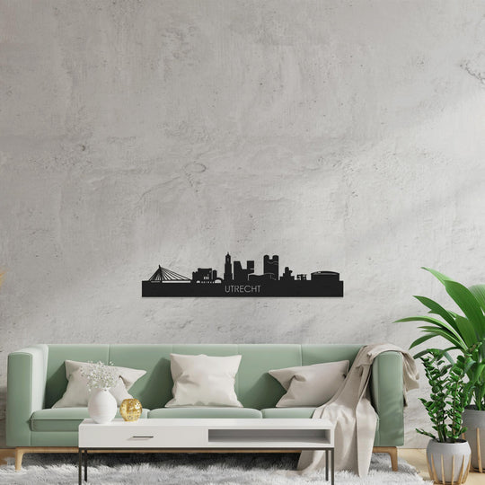 Skyline Utrecht Black houten cadeau decoratie relatiegeschenk van WoodWideCities