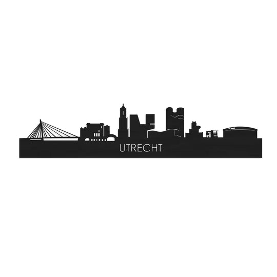 Skyline Utrecht Black houten cadeau decoratie relatiegeschenk van WoodWideCities