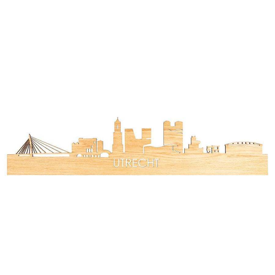 Skyline Utrecht Eiken houten cadeau decoratie relatiegeschenk van WoodWideCities