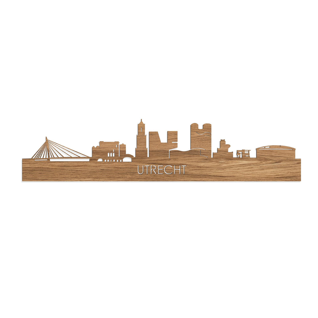 Skyline Utrecht Eiken houten cadeau decoratie relatiegeschenk van WoodWideCities