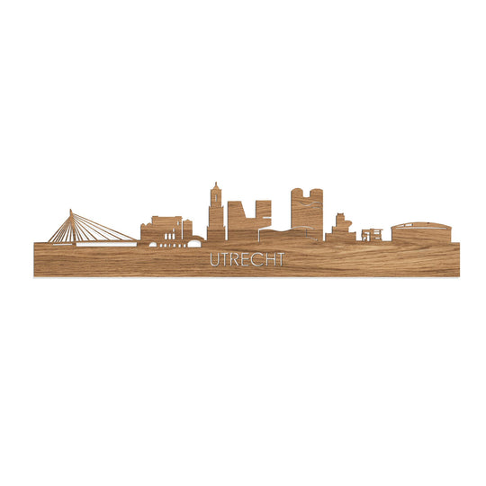 Skyline Utrecht Eiken houten cadeau decoratie relatiegeschenk van WoodWideCities