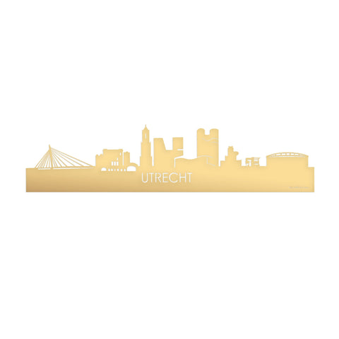 Skyline Utrecht Metallic Goud gerecycled kunststof cadeau decoratie relatiegeschenk van WoodWideCities