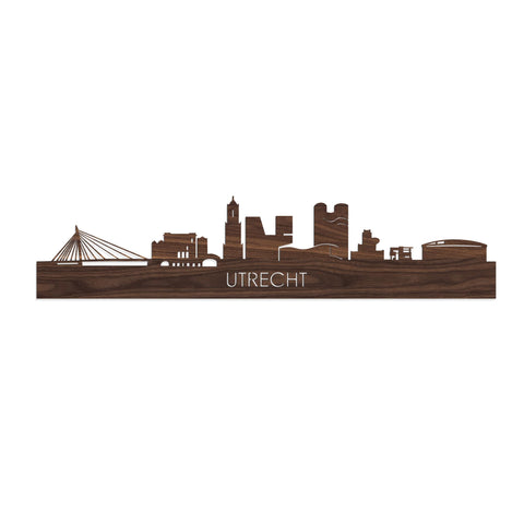 Skyline Utrecht Noten houten cadeau decoratie relatiegeschenk van WoodWideCities