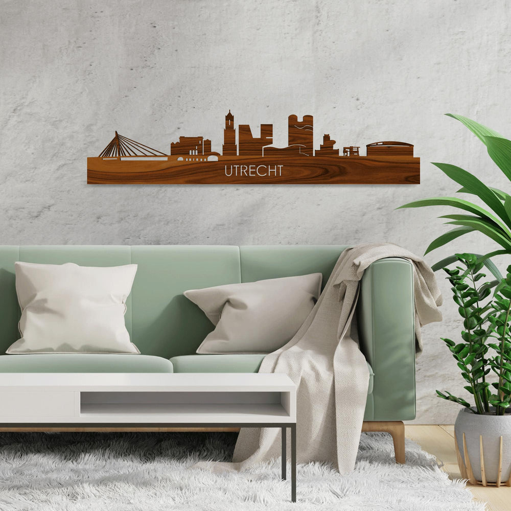 Skyline Utrecht Palissander houten cadeau decoratie relatiegeschenk van WoodWideCities