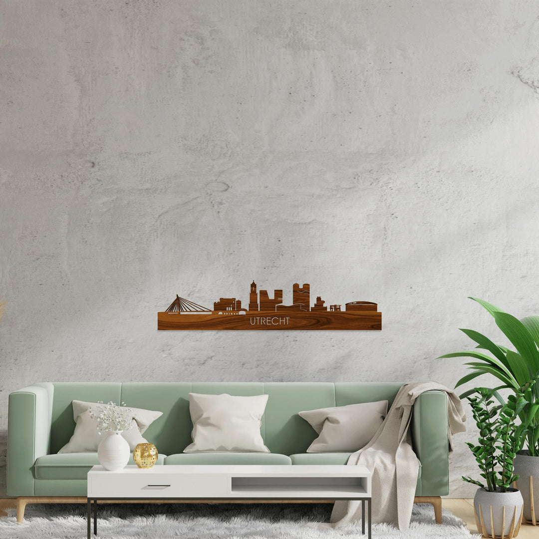 Skyline Utrecht Palissander houten cadeau decoratie relatiegeschenk van WoodWideCities