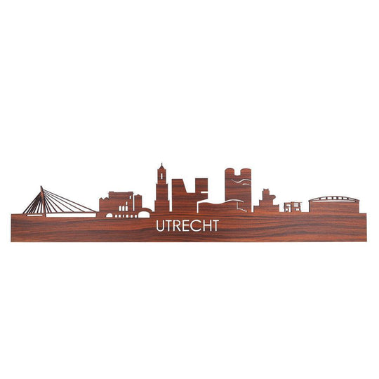 Skyline Utrecht Palissander houten cadeau decoratie relatiegeschenk van WoodWideCities