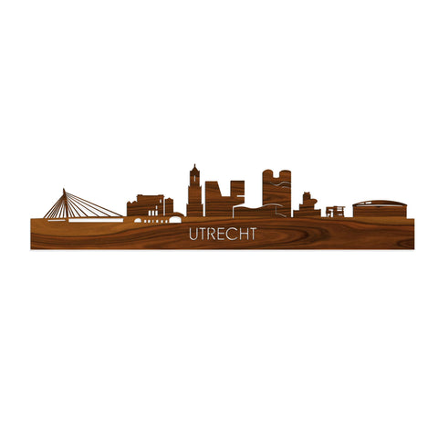 Skyline Utrecht Palissander houten cadeau decoratie relatiegeschenk van WoodWideCities