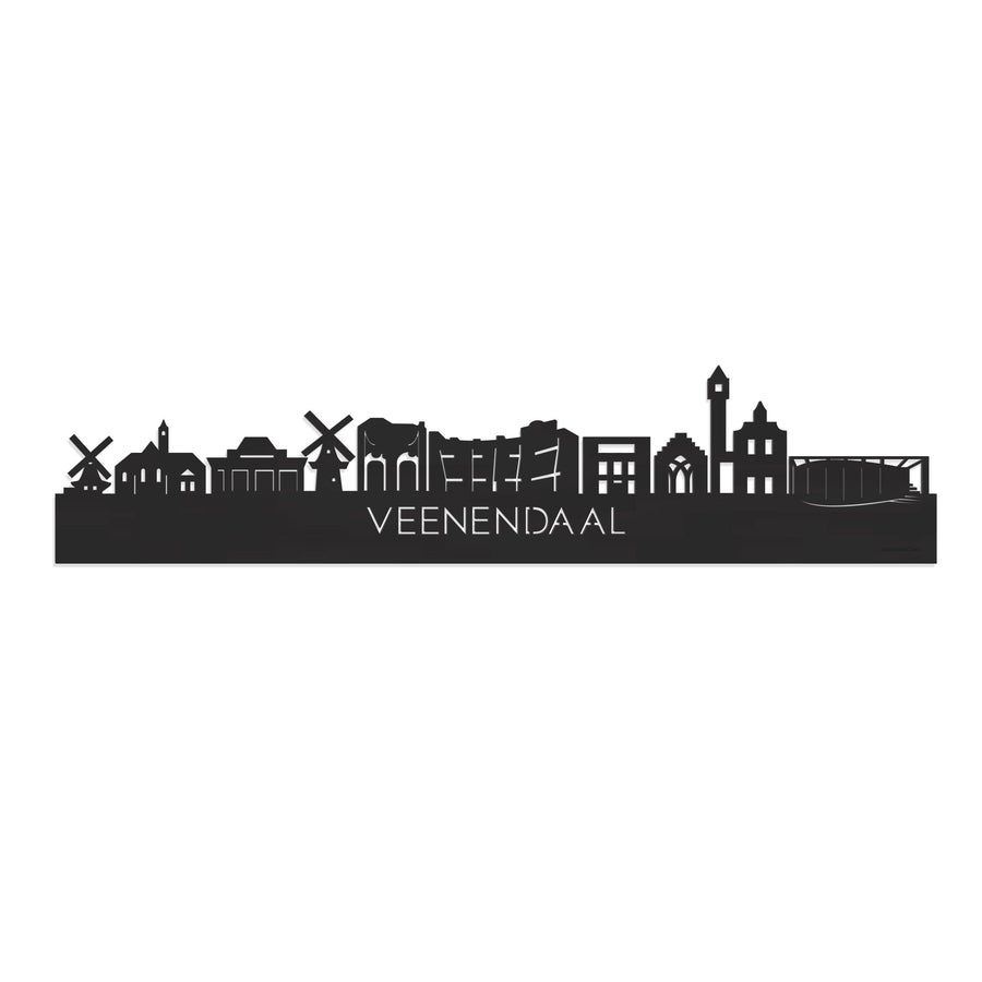 Skyline Veenendaal Zwart houten cadeau decoratie relatiegeschenk van WoodWideCities