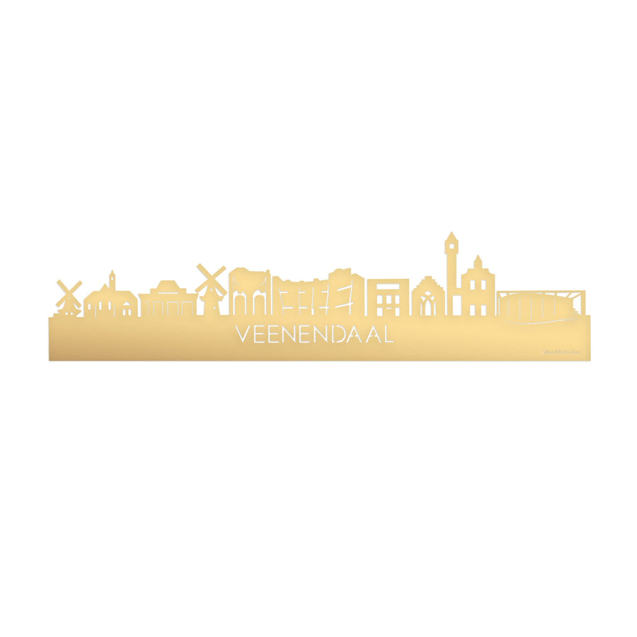 Skyline Veenendaal Metallic Goud gerecycled kunststof cadeau decoratie relatiegeschenk van WoodWideCities