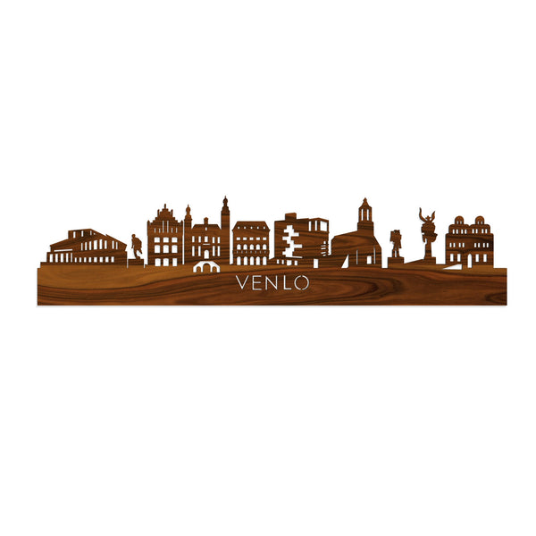 Skyline Venlo Palissander houten cadeau decoratie relatiegeschenk van WoodWideCities
