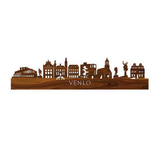 Skyline Venlo Palissander houten cadeau decoratie relatiegeschenk van WoodWideCities