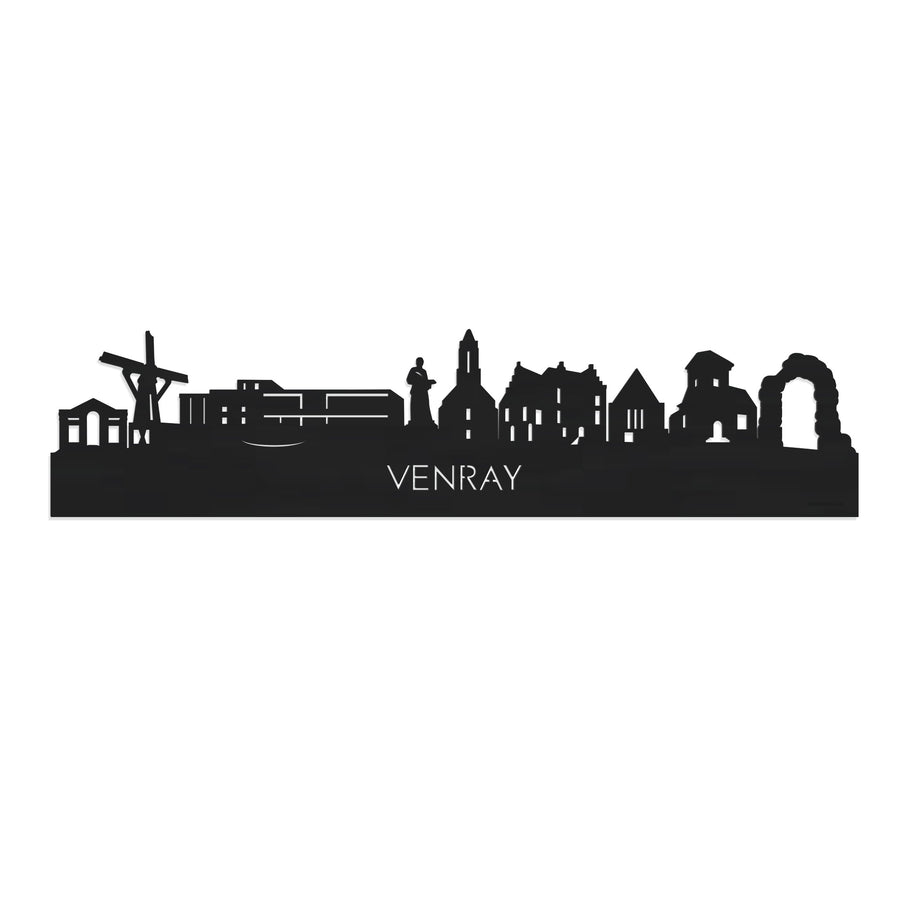 Skyline Venray Zwart houten cadeau decoratie relatiegeschenk van WoodWideCities