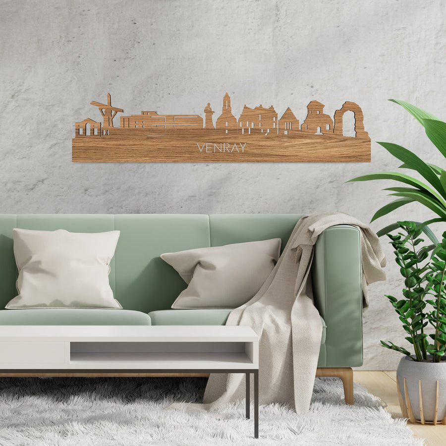 Skyline Venray Eiken houten cadeau decoratie relatiegeschenk van WoodWideCities