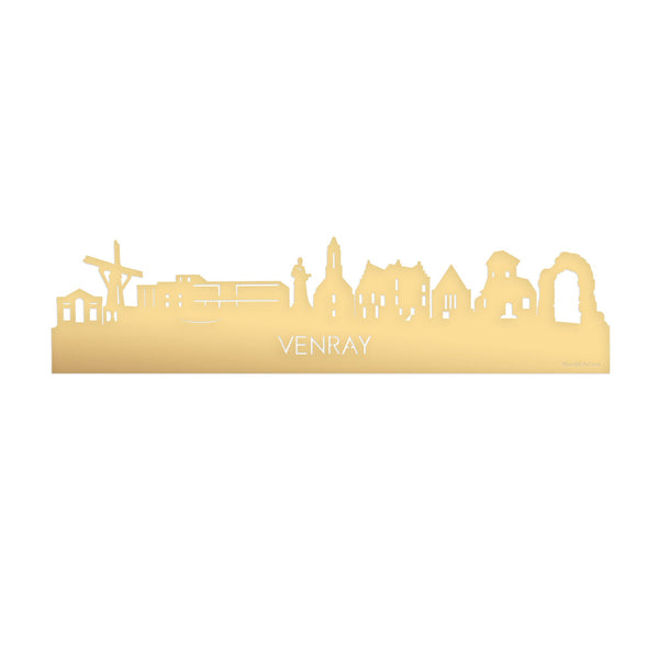 Skyline Venray Metallic Goud gerecycled kunststof cadeau decoratie relatiegeschenk van WoodWideCities