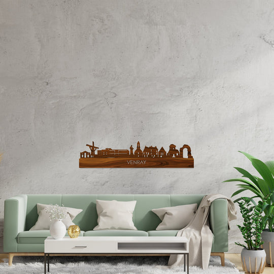 Skyline Venray Palissander houten cadeau decoratie relatiegeschenk van WoodWideCities