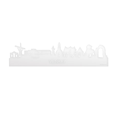 Skyline Venray Wit glanzend gerecycled kunststof cadeau decoratie relatiegeschenk van WoodWideCities