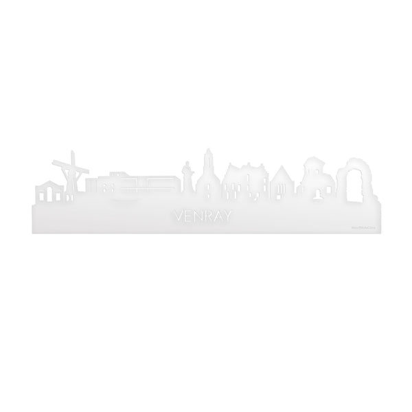 Skyline Venray Wit glanzend gerecycled kunststof cadeau decoratie relatiegeschenk van WoodWideCities