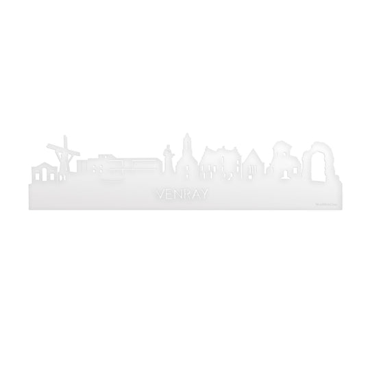 Skyline Venray Wit glanzend gerecycled kunststof cadeau decoratie relatiegeschenk van WoodWideCities
