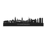 Skyline Vlaardingen Zwart houten cadeau decoratie relatiegeschenk van WoodWideCities
