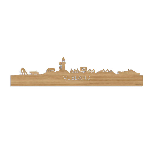 Skyline Vlieland Bamboe 80 cm Zonder verlichting  houten cadeau decoratie relatiegeschenk van WoodWideCities